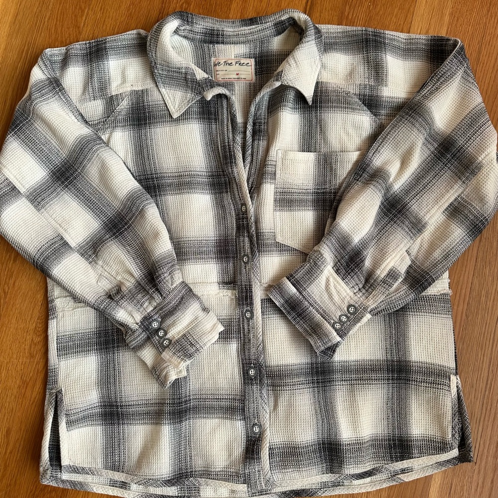 Free people - plaid button up shirt